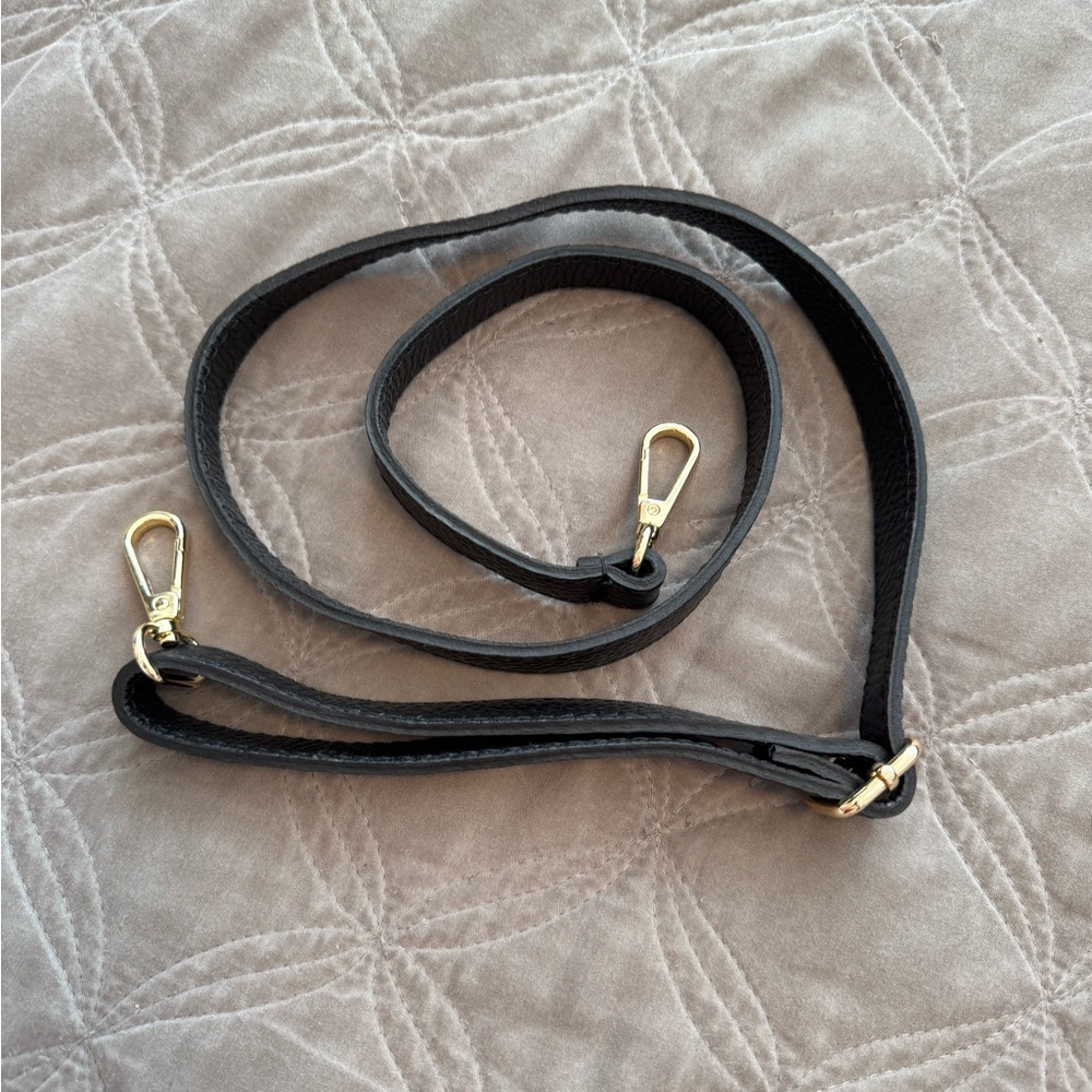 Black Faux Leather Purse Strap